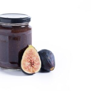 Organic fig jam in a jar