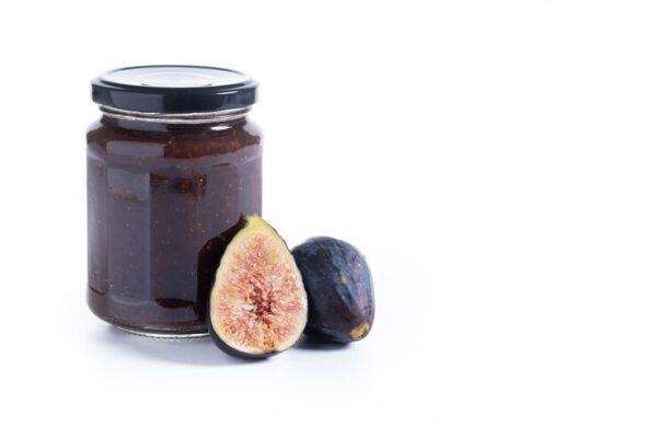 Organic fig jam in a jar